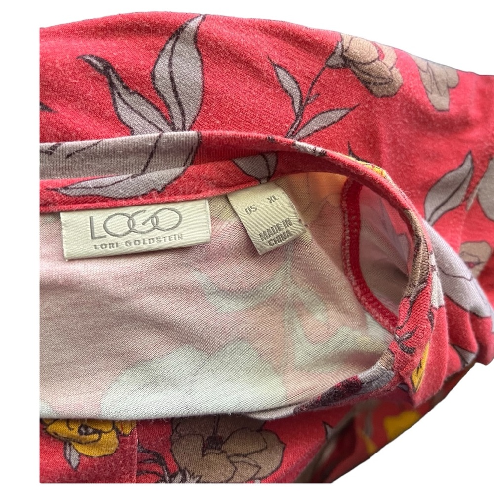 logo Lori Goldstein Floral Shark Bite Pocket tunic. SZ.XL - Picture 7 of 8